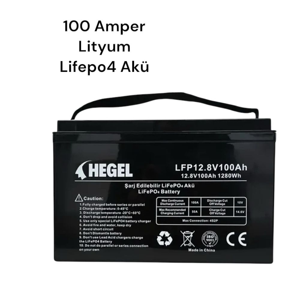  LİTYUM AKÜ 12.8V 100AH 1280Wh M8 4S2P